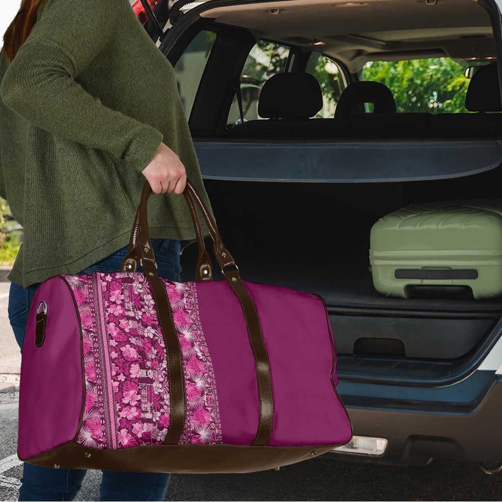 Hawaiian Tribal Elements Hibiscus Travel Bag Pink Pattern - Polynesian Pride