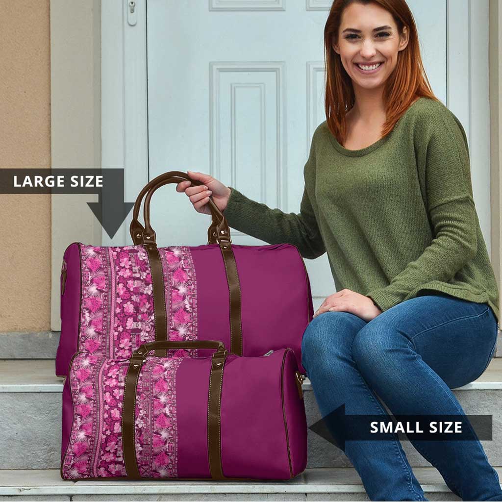 Hawaiian Tribal Elements Hibiscus Travel Bag Pink Pattern - Polynesian Pride