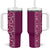 Hawaiian Tribal Elements Hibiscus Tumbler With Handle Pink Pattern - Polynesian Pride