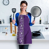 Hawaiian Tribal Elements Hibiscus Apron Purple Pattern - Polynesian Pride