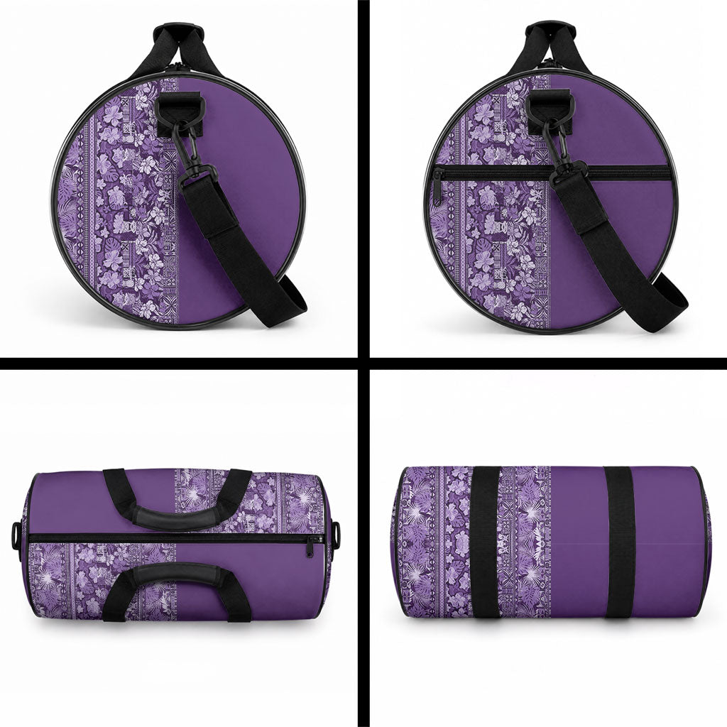 Hawaiian Tribal Elements Hibiscus Duffle Bag Purple Pattern LT9 - Polynesian Pride