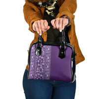 Hawaiian Tribal Elements Hibiscus Shoulder Handbag Purple Pattern - Polynesian Pride