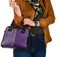 Hawaiian Tribal Elements Hibiscus Shoulder Handbag Purple Pattern - Polynesian Pride