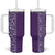 Hawaiian Tribal Elements Hibiscus Tumbler With Handle Purple Pattern - Polynesian Pride