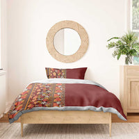 Hawaiian Tribal Elements Hibiscus Bedding Set Red Pattern - Polynesian Pride