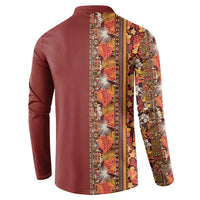 Hawaiian Tribal Elements Hibiscus Button Sweatshirt Red Pattern - Polynesian Pride
