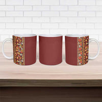 Hawaiian Tribal Elements Hibiscus Ceramic Mug Red Pattern - Polynesian Pride