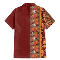 Hawaiian Tribal Elements Hibiscus Family Matching Mermaid Dress and Hawaiian Shirt Red Pattern LT9 - Polynesian Pride