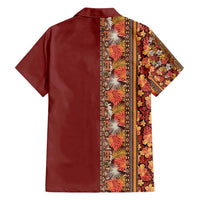 Hawaiian Tribal Elements Hibiscus Family Matching Tank Maxi Dress and Hawaiian Shirt Red Pattern - Polynesian Pride