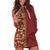 Hawaiian Tribal Elements Hibiscus Hoodie Dress Red Pattern - Polynesian Pride