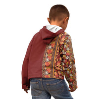 Hawaiian Tribal Elements Hibiscus Kid Hoodie Red Pattern - Polynesian Pride