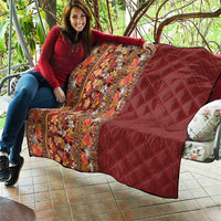 Hawaiian Tribal Elements Hibiscus Quilt Red Pattern - Polynesian Pride