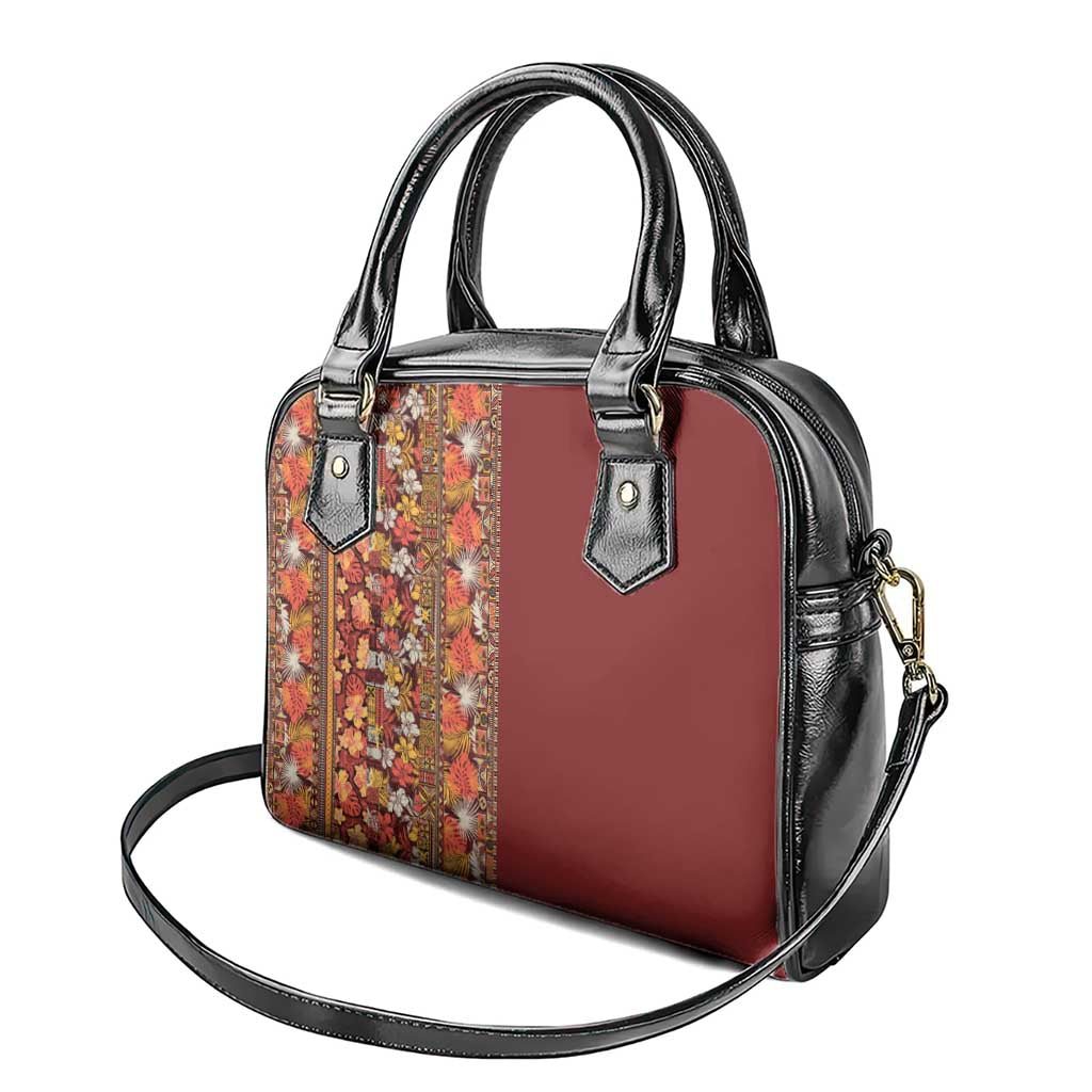 Hawaiian Tribal Elements Hibiscus Shoulder Handbag Red Pattern - Polynesian Pride