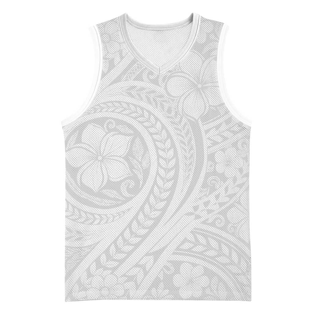 Lotu Tamaiti Samoan Polynesian Tribal Basketball Jersey LT9 Unisex White - Polynesian Pride