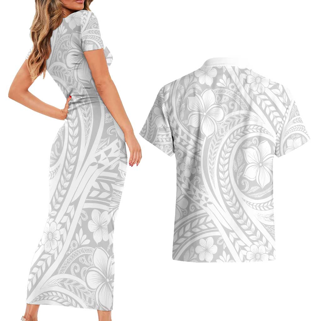 Lotu Tamaiti Samoan Polynesian Tribal Couples Matching Short Sleeve Bodycon Dress and Hawaiian Shirt LT9 - Polynesian Pride
