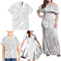 Lotu Tamaiti Samoan Polynesian Tribal Family Matching Off Shoulder Maxi Dress and Hawaiian Shirt LT9 - Polynesian Pride