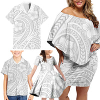 Lotu Tamaiti Samoan Polynesian Tribal Family Matching Off Shoulder Short Dress and Hawaiian Shirt LT9 - Polynesian Pride