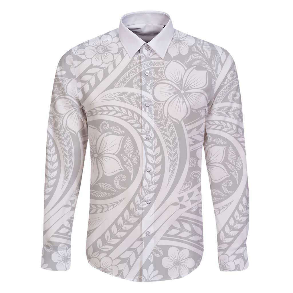 Lotu Tamaiti Samoan Polynesian Tribal Family Matching Puletasi and Hawaiian Shirt LT9 Dad's Shirt - Long Sleeve White - Polynesian Pride