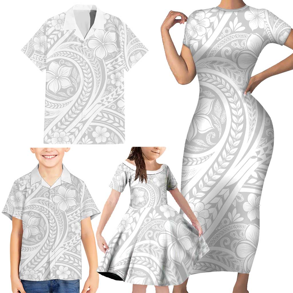 Lotu Tamaiti Samoan Polynesian Tribal Family Matching Short Sleeve Bodycon Dress and Hawaiian Shirt LT9 - Polynesian Pride