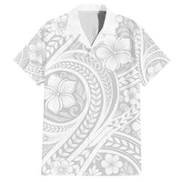 Lotu Tamaiti Samoan Polynesian Tribal Family Matching Summer Maxi Dress and Hawaiian Shirt LT9 Dad's Shirt - Short Sleeve White - Polynesian Pride