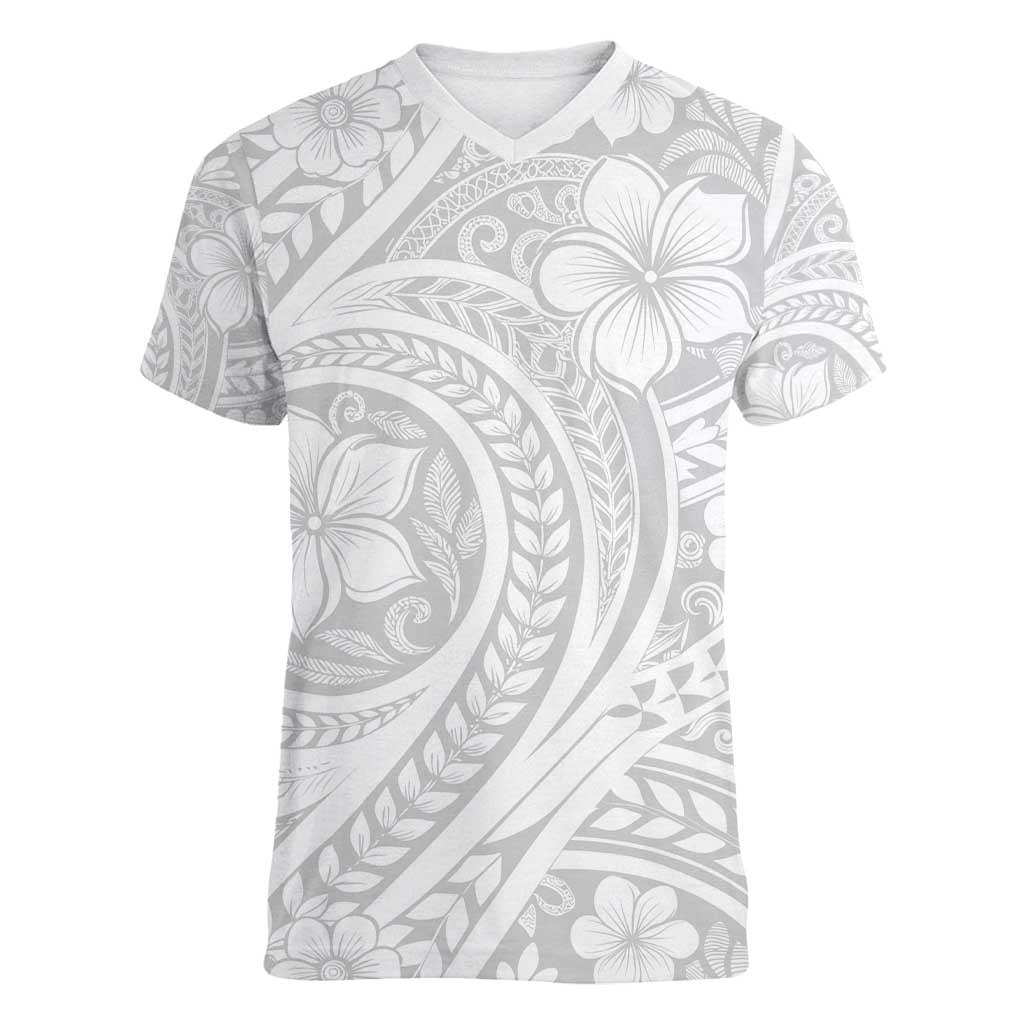 Lotu Tamaiti Samoan Polynesian Tribal Women V-Neck T-Shirt LT9 Female White - Polynesian Pride