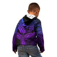 Polynesia Kid Hoodie Whale Tale and Polynesian Sunset Plumeria Purple LT9 - Polynesian Pride