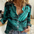 Polynesia Women Casual Shirt Whale Tale and Polynesian Sunset Plumeria Turquoise LT9 Female Turquoise - Polynesian Pride