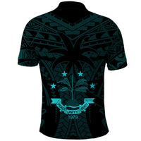 FSM Chuuk States Polo Shirt Micronesia Vintage Polynesian Tribal Aqua Version LT9 - Polynesian Pride
