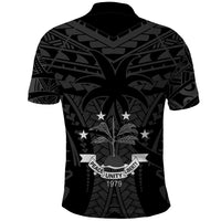 FSM Chuuk States Polo Shirt Micronesia Vintage Polynesian Tribal Black Version LT9 - Polynesian Pride