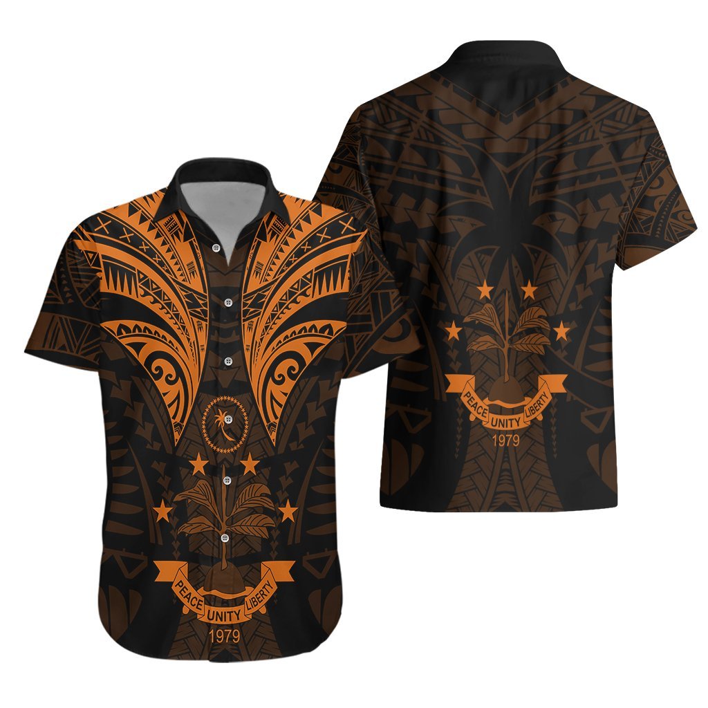 FSM Chuuk States Hawaiian Shirt Micronesia Vintage Polynesian Tribal Gold Version LT9 - Polynesian Pride