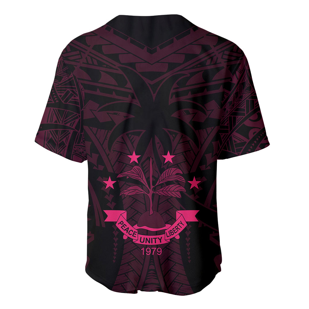 FSM Chuuk States Baseball Jersey Micronesia Vintage Polynesian Tribal Pink Version LT9 - Polynesian Pride