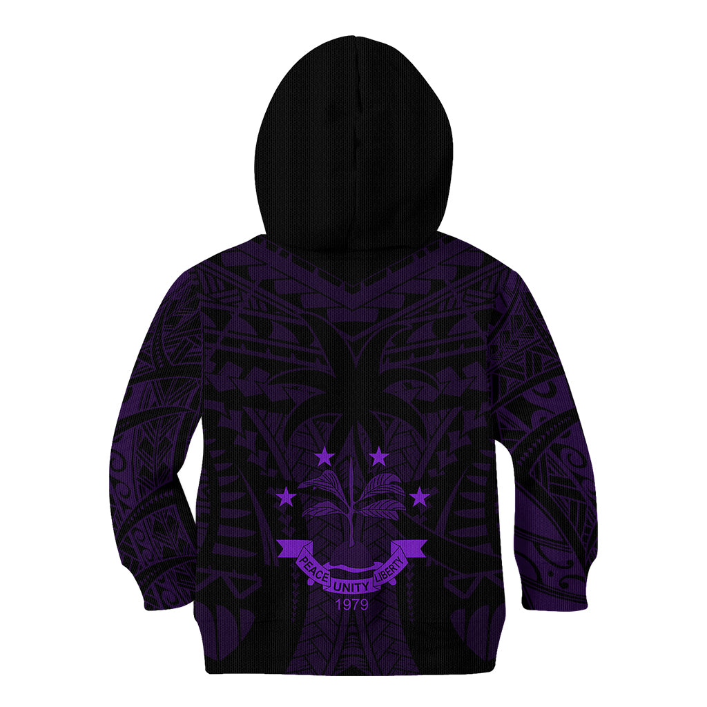 FSM Chuuk States Kid Hoodie Micronesia Vintage Polynesian Tribal Purple Version LT9 - Polynesian Pride