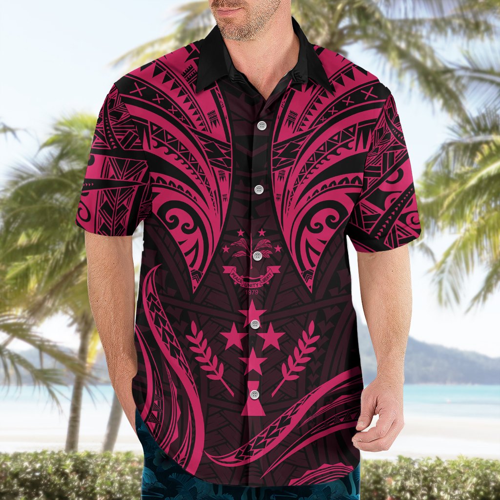 FSM Kosrae States Hawaiian Shirt Micronesia Vintage Polynesian Tribal Pink Version LT9 - Polynesian Pride