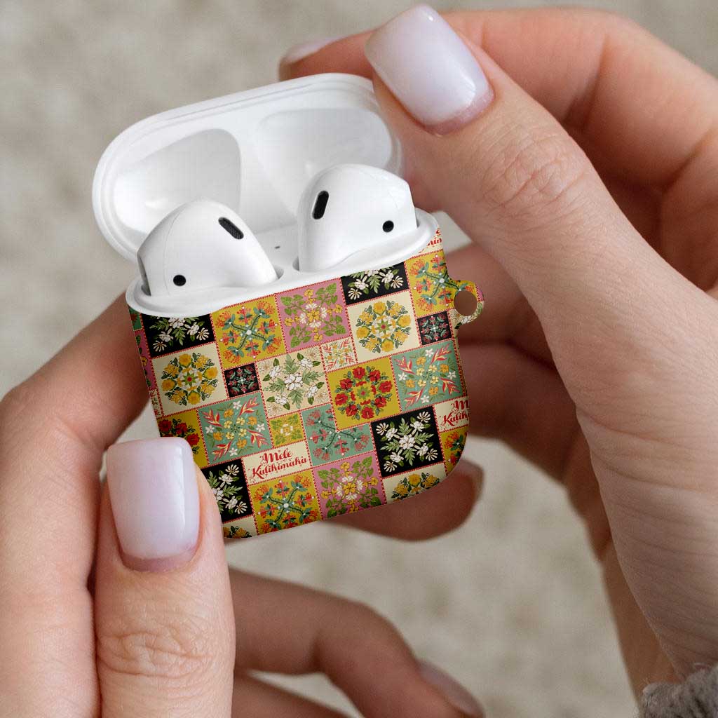 Mele Kalikimaka Hawaii Christmas AirPods Case Melemele Mama Seamless Floral Motif LT9 - Polynesian Pride