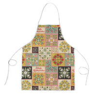 Mele Kalikimaka Hawaii Christmas Apron Melemele Mama Seamless Floral Motif - Polynesian Pride