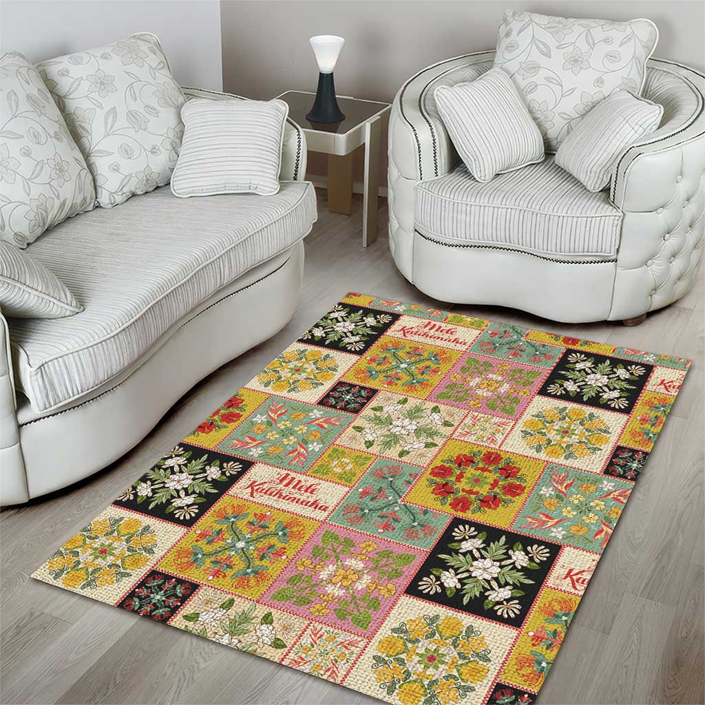 Mele Kalikimaka Hawaii Christmas Area Rug Melemele Mama Seamless Floral Motif LT9 - Polynesian Pride