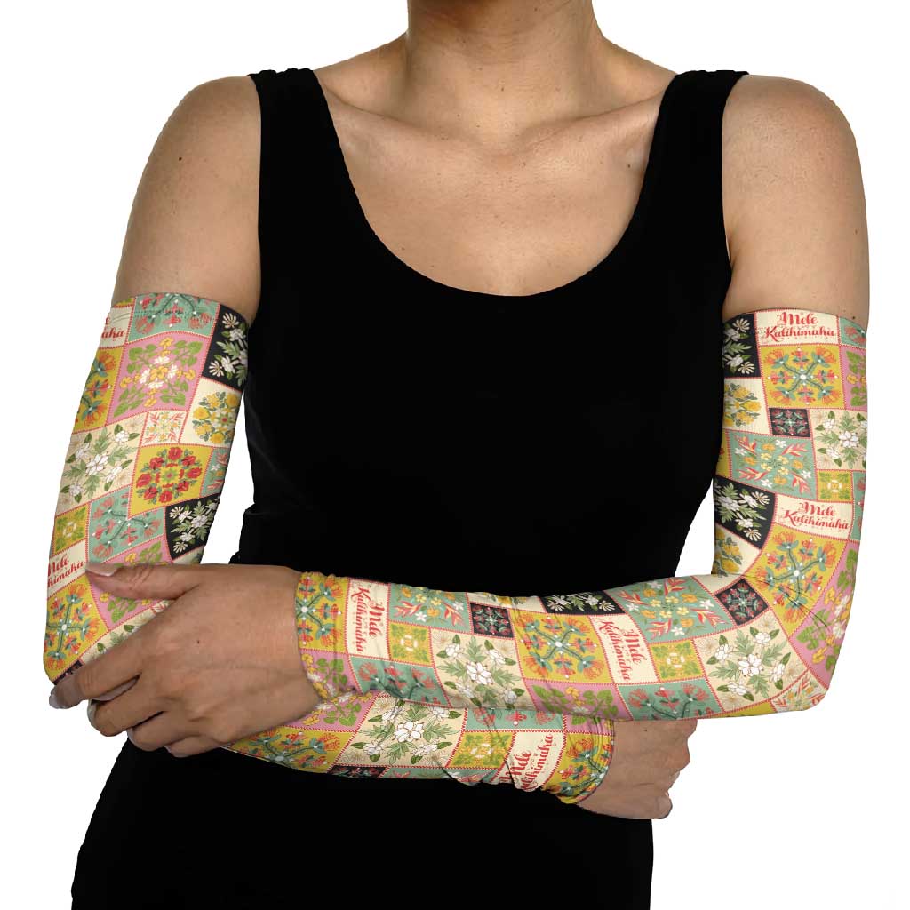 Mele Kalikimaka Hawaii Christmas Arm Sleeves Melemele Mama Seamless Floral Motif LT9 - Polynesian Pride