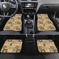 Mele Kalikimaka Hawaii Christmas Car Mats Melemele Mama Seamless Floral Motif LT9 Set 4pcs Beige - Polynesian Pride