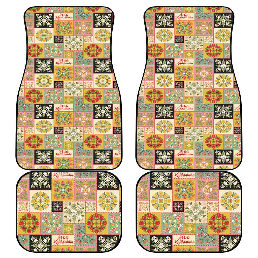 Mele Kalikimaka Hawaii Christmas Car Mats Melemele Mama Seamless Floral Motif LT9 - Polynesian Pride