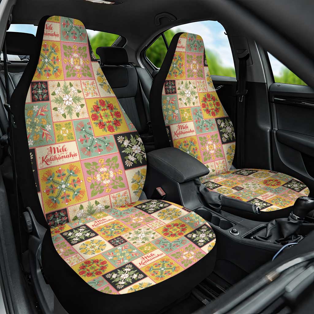 Mele Kalikimaka Hawaii Christmas Car Seat Cover Melemele Mama Seamless Floral Motif LT9 One Size Beige - Polynesian Pride
