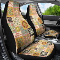 Mele Kalikimaka Hawaii Christmas Car Seat Cover Melemele Mama Seamless Floral Motif LT9 - Polynesian Pride