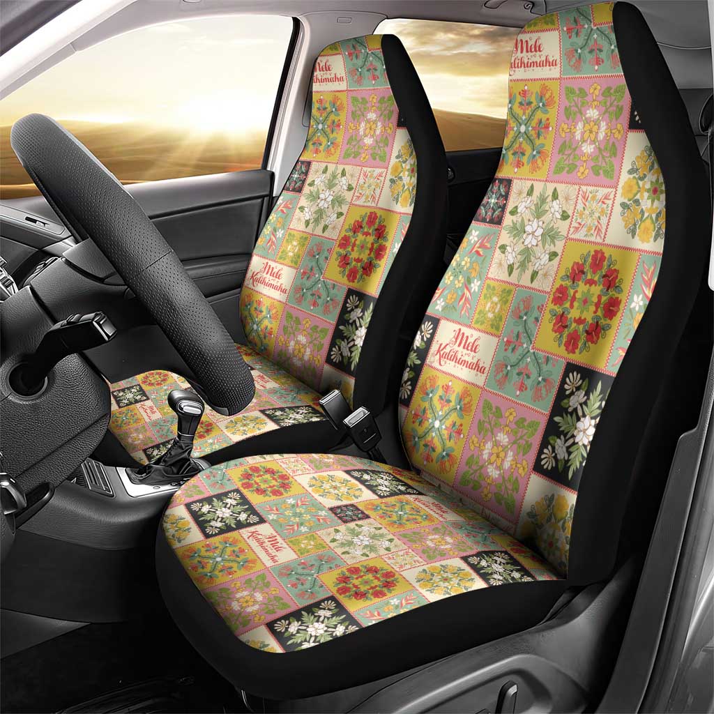 Mele Kalikimaka Hawaii Christmas Car Seat Cover Melemele Mama Seamless Floral Motif LT9 - Polynesian Pride