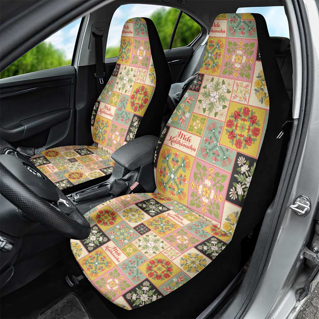 Mele Kalikimaka Hawaii Christmas Car Seat Cover Melemele Mama Seamless Floral Motif LT9 - Polynesian Pride