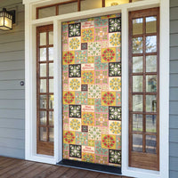 Mele Kalikimaka Hawaii Christmas Door Cover Melemele Mama Seamless Floral Motif LT9 - Polynesian Pride
