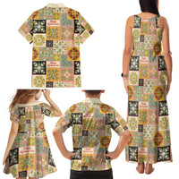 Mele Kalikimaka Hawaii Christmas Family Matching Tank Maxi Dress and Hawaiian Shirt Melemele Mama Seamless Floral Motif LT9 - Polynesian Pride