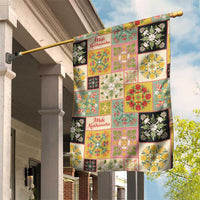 Mele Kalikimaka Hawaii Christmas Garden Flag Melemele Mama Seamless Floral Motif LT9 House Flag Beige - Polynesian Pride