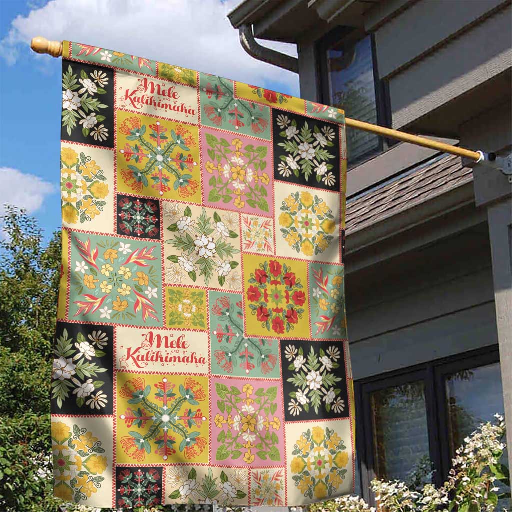 Mele Kalikimaka Hawaii Christmas Garden Flag Melemele Mama Seamless Floral Motif LT9 - Polynesian Pride