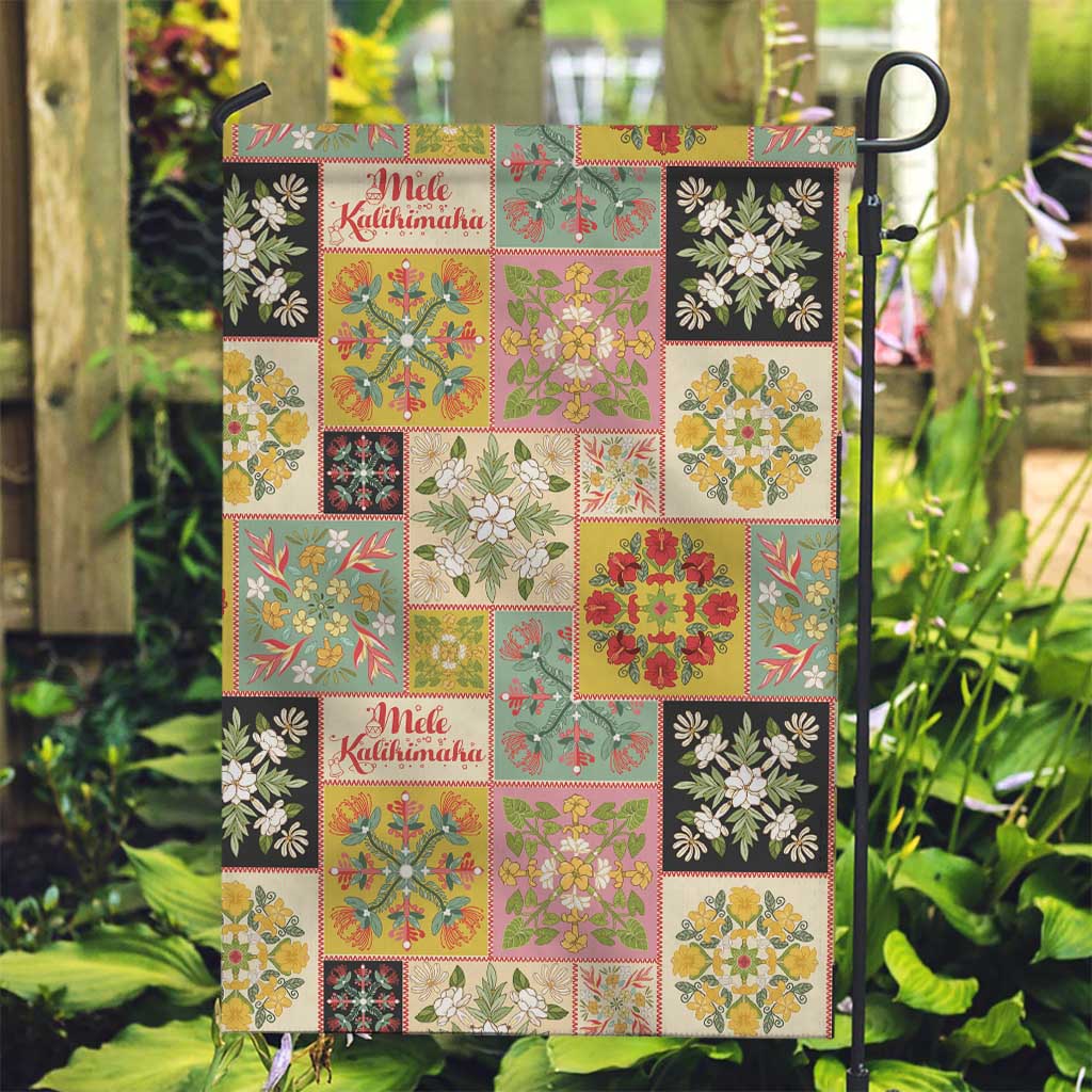 Mele Kalikimaka Hawaii Christmas Garden Flag Melemele Mama Seamless Floral Motif LT9 Garden Flag Beige - Polynesian Pride