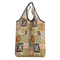 Mele Kalikimaka Hawaii Christmas Grocery Bag Melemele Mama Seamless Floral Motif LT9 - Polynesian Pride