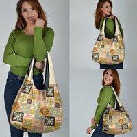 Mele Kalikimaka Hawaii Christmas Grocery Bag Melemele Mama Seamless Floral Motif LT9 - Polynesian Pride